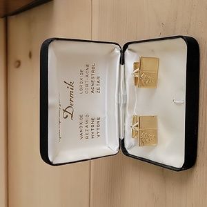 Vintage Dermik Goldtone Medical Symbol Cufflinks